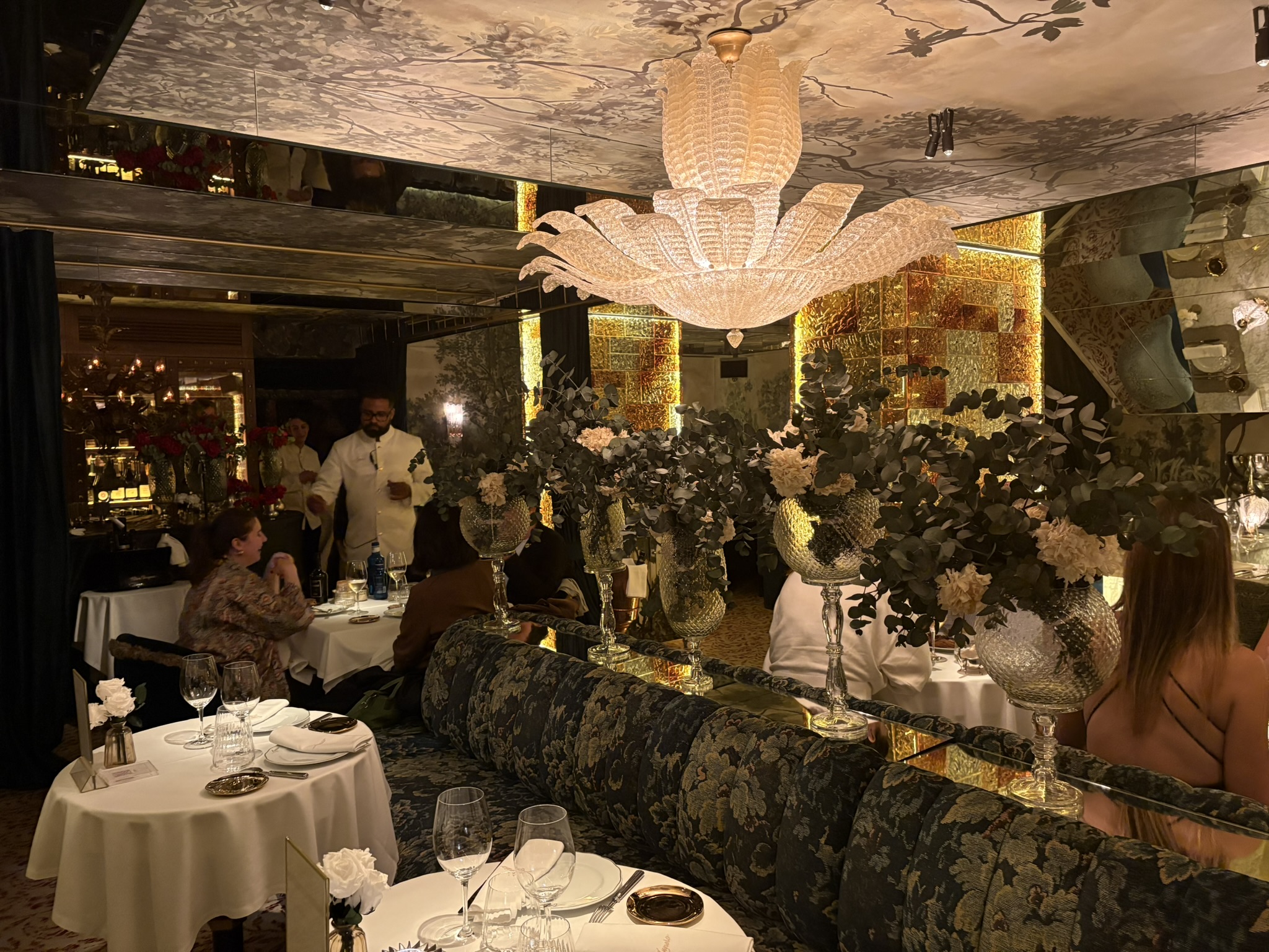 Dining room with chandelier