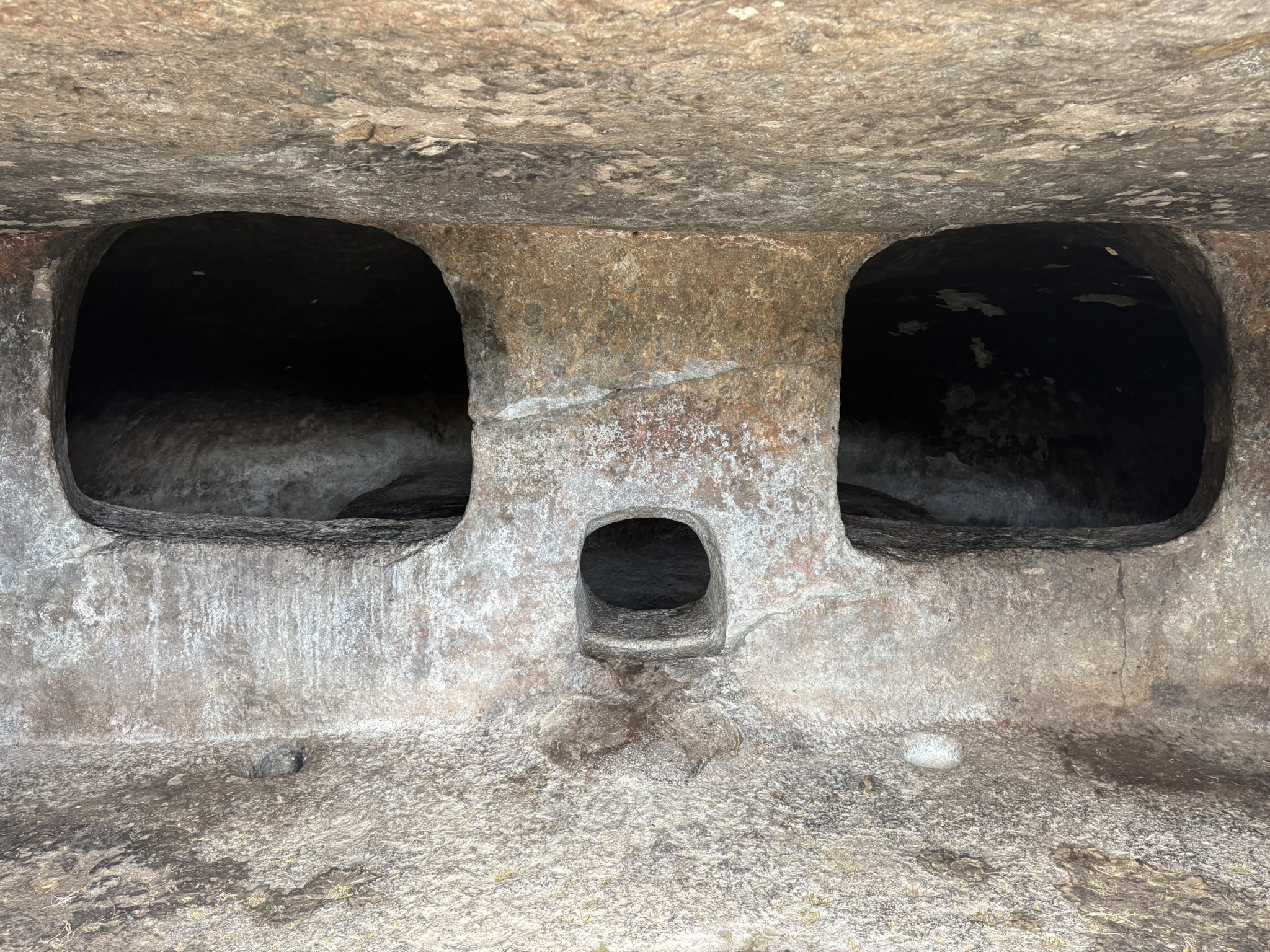 squares cut out of a rockface